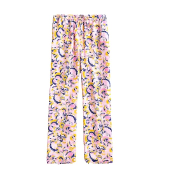 J crew slik pull on  paisley swirl multi color pants size 4 pink blue yellow - Picture 1 of 9
